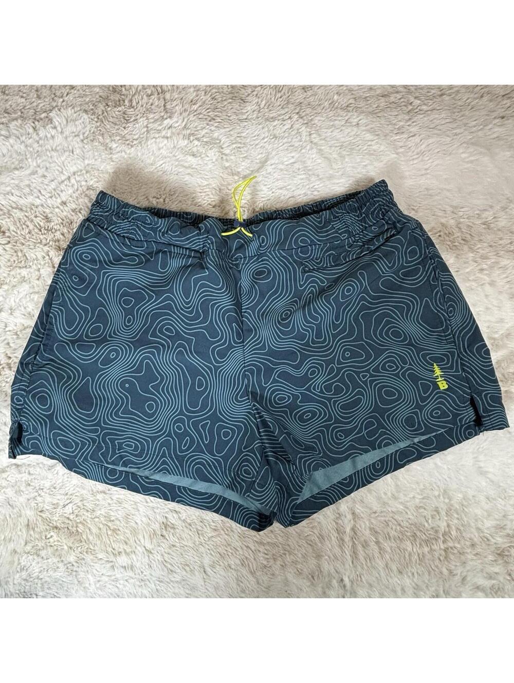 Bass Outdoor Teal Topo Print Athletic Shorts Women’s Small Drawstring